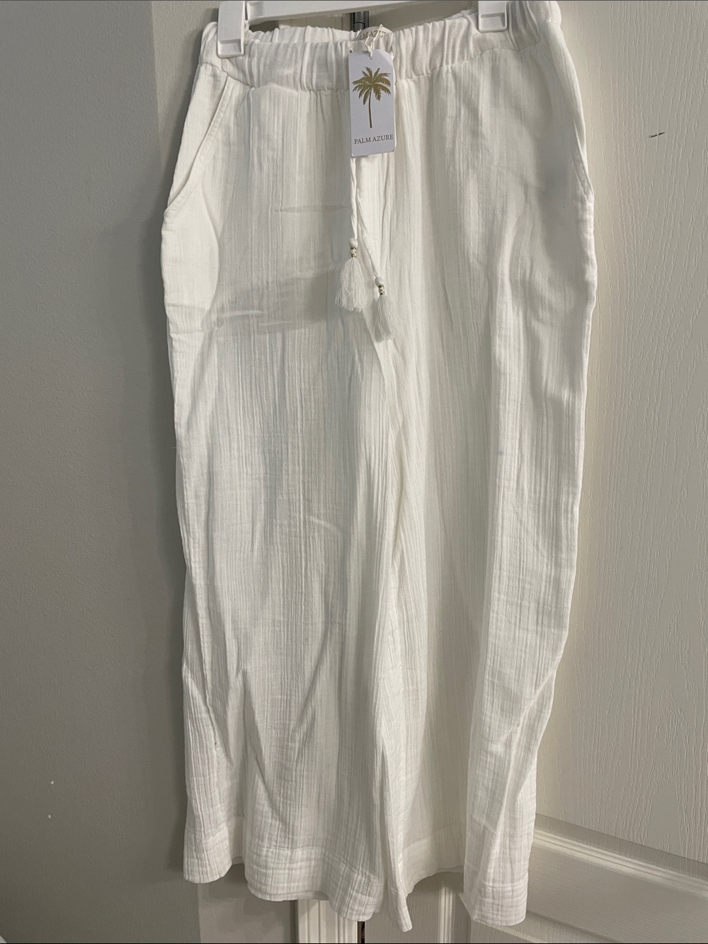 Women’s White Drawstring Linen Pants